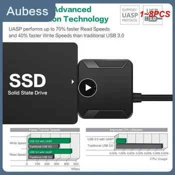  1~8 ADET Zexmte SATA USB 3.0 Adaptörü USB A SATA 3 Kablo 6Gbps Desteği 2.5 / 3.5 İnç sabit disk Harici HDD SSD cabo sata