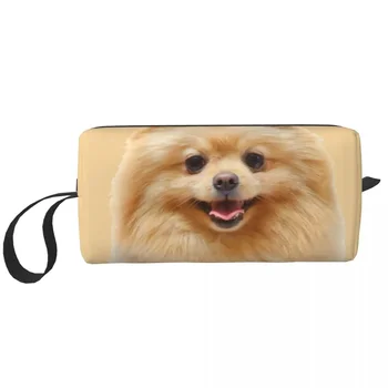  Sevimli Pomeranya Köpek Seyahat makyaj çantası Kadınlar İçin Spitz Pet Makyaj kozmetik düzenleyici Güzellik Depolama Dopp Kiti