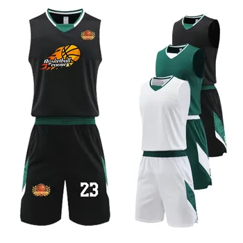  2 Parça basketbol üniforması Setleri Erkekler için Kişiselleştirilmiş Özel Hızlı Kuru Nefes Gençlik kolej basketbolu eğitim forması Takım Elbise