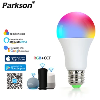  Akıllı RGB CCT LED lamba ampulü E27 10W AC 220V kısılabilir renkli Neon ampul akıllı yaşam App kontrol desteği Alexa Google ışık