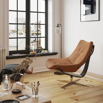  Oturma odası İtalyan ışık lüks tek şezlong recliner tasarımcı high-end Rochburg dönen ev boş sandalye