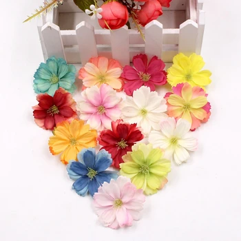  30 adet/90 adet 4CM Yapay İpek Papatya çiçek başları Düğün Ev Dekorasyon için İşi DIY Garland Aksesuarları Sahte Çiçek