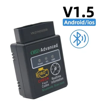  Bluetooth Uyumlu Araba OBD2 Tarayıcı Elm327 V1. 5 Kod Okuyucu OBDII Teşhis Aracı Teşhis android için tarayıcı IOS Windows