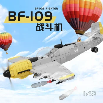  WW2 Askeri Serisi 1: 48 BF - 109 savaş uçağı Klasik Koleksiyon Modeli Yapı Taşları Tuğla Oyuncaklar Hediyeler