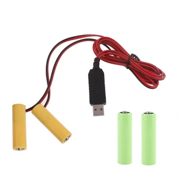  Evrensel 2in1 USB Güç 3 V AA Eliminatörler Yerine 2 Adet 1.5 V AA LR6