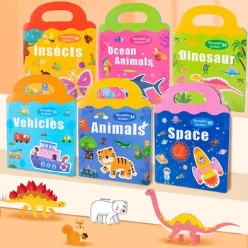  Ahşap çocuk 6 çeşit Manyetik Bulmaca Kitapları Küçük Çocuklar için Aydınlanma Bilişsel Ekleme Oyuncaklar