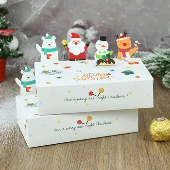  5 Adet Merry Christmas Kağıt Hediye Kutusu Çikolata Şeker Kutuları Noel Partisi Dekorasyon Noel Navidad 2024 Yeni Yıl Malzemeleri