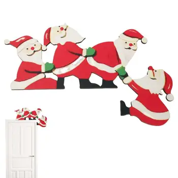  Ahşap Noel Kapı Çerçevesi Dekor Santa Elk Ahşap Noel Süsler noel dekoru Kapı DIY Zanaat Parti Malzemeleri