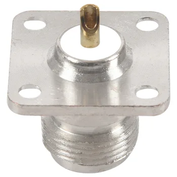  N tipi dişi jack RF koaksiyel konnektör 4 delikli panel montajlı lehim kabı, gümüş