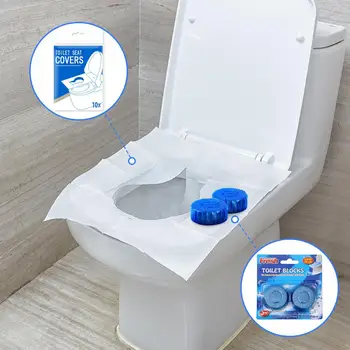 Temiz Tuvalet Koku Tuvalet Temizleyici Ev Mavi Kabarcık Tuvalet Temizleyici Deodorant Kir Tuvalet Bloğu Vermek 3 ADET tuvalet paspası