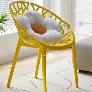  Oturma Sırt Desteği Şezlong Plastik Endüstriyel Tek Açık kolçaklı sandalyeler Sarı Reçine Sandalyeler Ev Mobilyaları