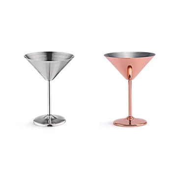  Paslanmaz Çelik Martini kokteyl bardağı Yüksek Taban şarap bardağı Kırılmaz şarap bardağı Metal Bar şampanya bardağı