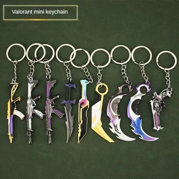  Valorant Oyun Çevre Birimleri Alaşım Valorant Anahtarlık Silah Modeli Mini Versiyonu Bıçak Anahtarlık El Sanatları Dekorasyon Kolye Hediye