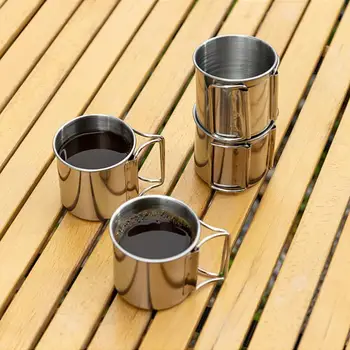  Hafif Yürüyüş Kupa Bardak Kamp Su Bardağı çay bardağı Seyahat Su Şişesi Açık Sofra Açık Aksesuarları Paslanmaz Çelik
