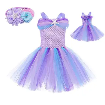  Kızlar Mermaid Tutu Elbise Mermaid Elbise Küçük Kızlar İçin Kostüm Tutu Etek Elbiseler süslü elbise Parti Kız Bebekler