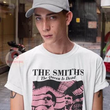  Tişörtleri Erkekler İçin Smiths Kraliçe Ölü Albümü Tee Rock Müzik Grubu Grafik Vintage Müzik Merch Hediye İçin