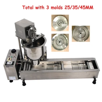  3 Farklı Kalıp ile Otomatik Üretim Çörek Makinesi Ticari Elektrikli donut yapma makinesi Paslanmaz Çelik donut yapma makinesi