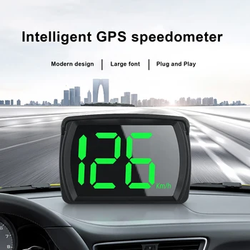  Evrensel Araba HUD HEAD Up Display GPS Dijital Kilometre Büyük Yazı Tipi Hız Ölçer KMH Tüm Araba Kamyon için Tak ve Çalıştır Otomatik Aksesuar