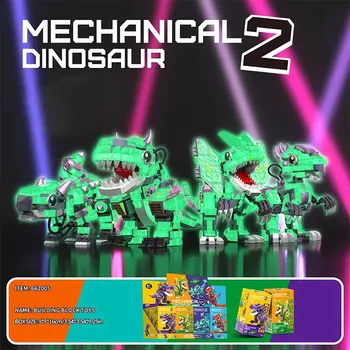  Aydınlık Dinozor Yapı Taşları Set Karanlık Jurassic Dinozor Mekanik Montaj Tyrannosaurus Rex Tuğla Çocuk Oyuncakları