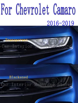  2 Adet Araba Far koruyucu film Koruma Şeffaf Siyah TPU Sticker İçin Chevrolet Camaro 2016 2017-2019 SS Aksesuarları