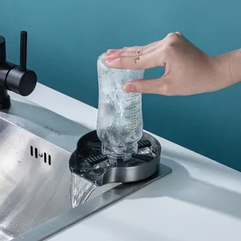  Paslanmaz Çelik Otomatik Cam Durulama yüksek basınçlı su makinesi Memesi Bardak Yıkama Mutfak Lavabo Aksesuarları Bar Kahve CleaningTool