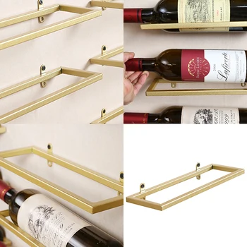  1 ADET Duvara Monte Bar Şarap Rafı Tutucu Aksesuarları Şarap Mahzeni Bira Şampanya Depolama Ekran Demir Metal Destek raflı stand