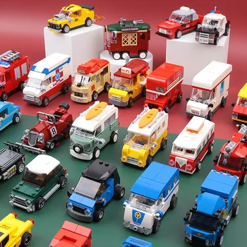  DIY Araba Yarışı Otobüs iş makinesi Ambulans Geri Çekin Modeli Yapı Taşları tuğla oyuncaklar Çocuk Boys Lego İle Uyumlu