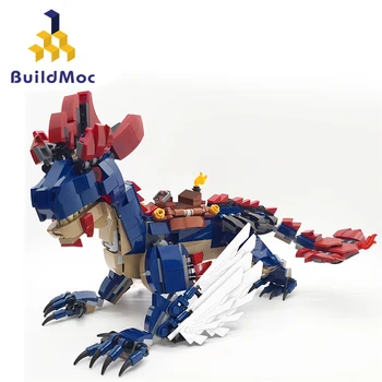 MOC-106666 Ark Kaya Drake Dinozor Canavar Karakter Film Modeli DIY yapı blok oyuncaklar Çocuklar İçin doğum günü hediyesi