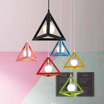  Iskandinav Macaron ferforje kolye lambaları kişilik yaratıcılık oturma odası kolye ışıkları renkli LED yemek odası ışık
