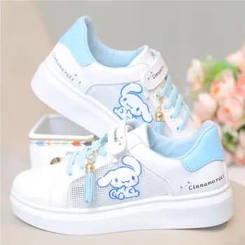  Sanrios Kawaii Anime Kuromi Cinnamoroll Sevimli Karikatür Örgü spor salonu ayakkabısı Yaz Yeni çocuk Nefes Hafif spor Ayakkabı Hediye