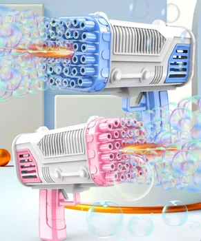  36 Delik Mitralyöz Sabun Köpüğü Makinesi Su Tabancası Kabarcık Roketatar Otomatik Üfleyici Çocuklar Çocuklar İçin Doğum Günü Düğün Parti