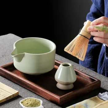  El yapımı Ev Kolay Temiz matcha çayı Seti Aracı stant kiti Kase Çırpma Kepçe Hediye Töreni Geleneksel Japon Aksesuarları