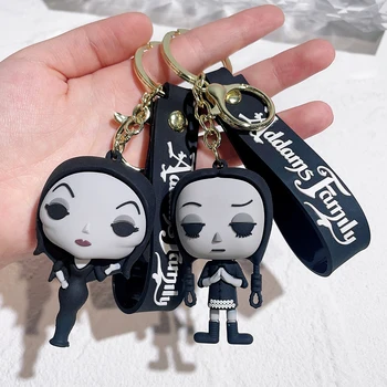  Film Çarşamba Addams Anahtarlık Addams Aile Modeli Anahtarlık Moda Çift Çanta Süsleme Anahtarlık Araba Kolye Çocuklar Parti Hediye