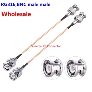  Toptan RG316 Q9 BNC Erkek BNC Erkek fiş konnektörü RF Pigtail Koaksiyel bağlantı kablosu RG316 Düşük Kayıp 50 Ohm Hızlı Teslimat
