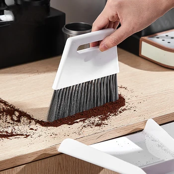  1 Adet Beyaz Kahve Fırça Seti Taşınabilir Depolama Masaüstü Fırça Kahve Değirmeni Makinesi Temizleme Fırçası Coffeeware mutfak gereçleri