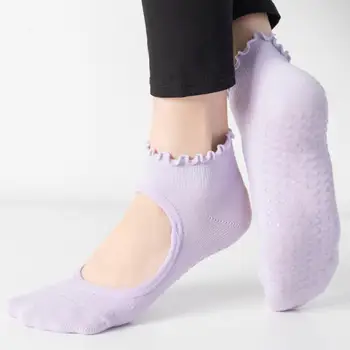  Kadın Yoga Çorap Yüksek streç Barre Çorap Kapalı Spor Bale Barre Çorap