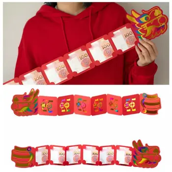  2024 Lazer Katlanır Kırmızı Zarflar Yılı Ejderha Hongbao Şanslı Kırmızı Paketleri Çin Bahar Festivali Hediye Para Çantası Çocuklar için