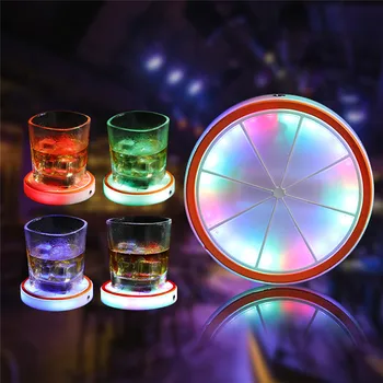  LED Coaster yuvarlak demir KTV Kokteyl Mat Ultra İnce Aydınlatma İçecek Sehpa Mat Bardak Kulübü Bar Ev Partisi Kullanımı