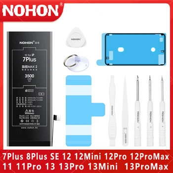  NOHON Pil İçin iPhone 7 8 Artı SE 11 12 13 Mini Pro Max 12Mini Yüksek Kapasiteli Yedek Lityum Polimer Cep Telefonu Bateria