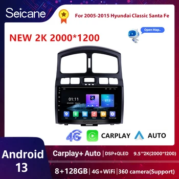  Android 13 Araba Radyo Hyundai Klasik Santa Fe 2005 2006-2015 Multimedya Video Oynatıcı Navigasyon GPS 2 din 4G DVD Kafa ünitesi