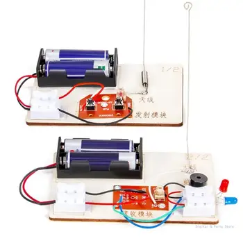  M17F Öğrenci DIY Kablosuz Verici Deney Seti Ahşap DIY Fizik Deney Modeli Kitleri Fizik ve Fen Öğretimi Prop