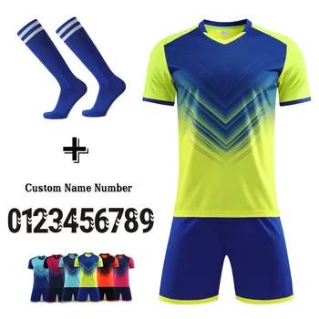  Erkekler ve çocuk futbolu Forması Futbol Avrupa Futebol Gömlek Setleri Gençlik Kulübü Takımı Futbol Eğitimi Üniforma Takım Elbise Erkek Kız Giyim