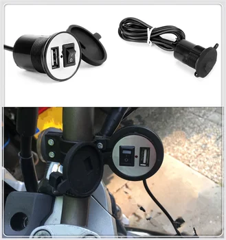  Evrensel motosiklet USB cep telefonu şarj cihazı anahtarı su geçirmez Kawasaki ZX7R ZX7RR ZX9 ZZR1200 ER-5 GPZ500S EX500R NİNJA