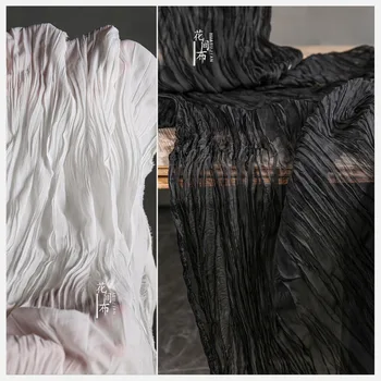  Akan Eğri Çizgili Kumaş Hafif İnce Preslenmiş Pileler Hafif Parlak Tek Büküm Sarkma Elbise Gömlek Giyim Tasarım Dikiş Kumaş