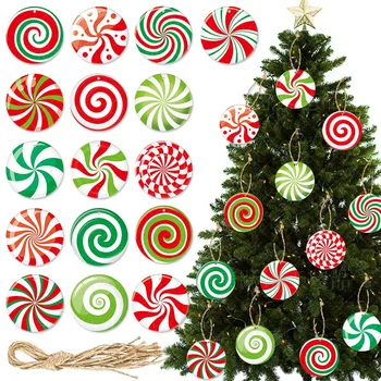  16 Adet Noel Partisi Dekorları Noel Ağacı Şeker Asılı Kolye Lolipop Süsler Merry Christmas Mutlu Yeni Yıl 2024