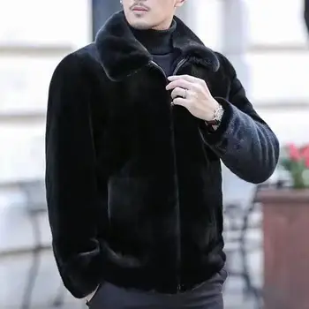  Moda Erkek Termal Ceket Düz Renk Kalınlaşmak Erkek Ceket Rüzgar Geçirmez Yaka Ceket Dış Giyim