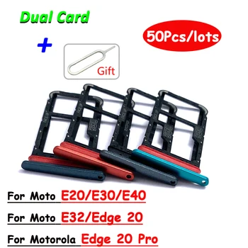  50 Adet / grup SD Kart Tepsi Tutucu Adaptörü Aksesuarları + Tamir Araçları Motorola Moto E20 E30 E40 E32 Kenar 20 Pro