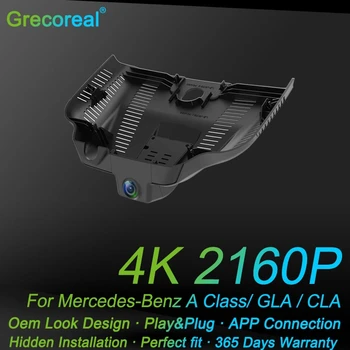  Grecoreal Dash kamera Wifi 4K Ön Arka araç içi kamera Çift Tak Oyna Mercedes Benz için Bir Sınıf W177 CLA C118 2023 2022 2021 2020