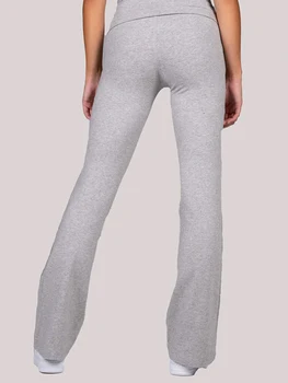  Kadın dar pantolon Düşük Rise Bootcut Sıkı Yoga Flare Pantolon Uzun Y2k Joggers Sweatpants Salonu Streetwear