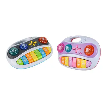  Bebek Piyano Oyuncak Duyusal Oyuncak Taşınabilir W / ışıkları Sesler Müzikal piyano klavyesi Montessori Erkek kız yaş 1-3 Çocuk çocuklar 1 Adet